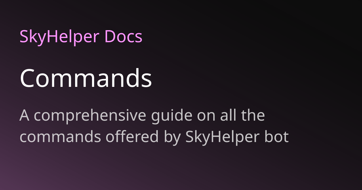 Sky Command Icon Commands | SkyHelper